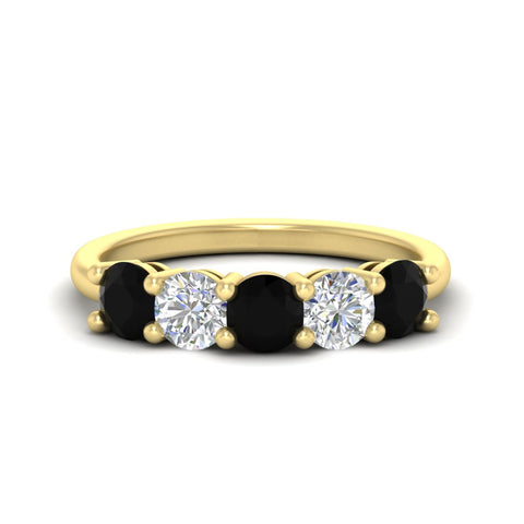 2.50-carat-five-stone-diamond-and-black-diamond-wedding-ring-in-yellow-gold-FDENS141ROBGBLACKANGLE3-2.50CT-NL-YG