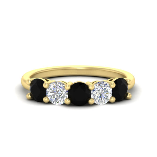 2.50-carat-five-stone-diamond-and-black-diamond-wedding-ring-in-yellow-gold-FDENS141ROBGBLACKANGLE3-2.50CT-NL-YG