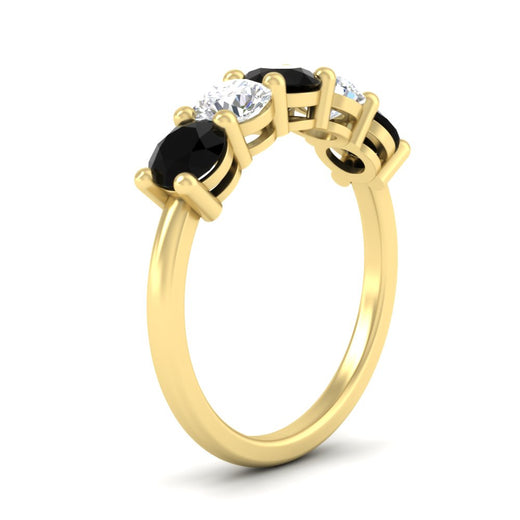 2.50-carat-five-stone-diamond-and-black-diamond-wedding-ring-in-yellow-gold-FDENS141ROBGBLACKANGLE3-2.50CT-NL-YG