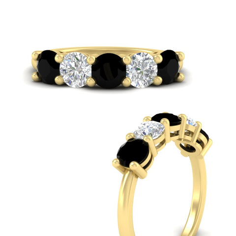 2.50-carat-five-stone-diamond-and-black-diamond-wedding-ring-in-yellow-gold-FDENS141ROBGBLACKANGLE3-2.50CT-NL-YG