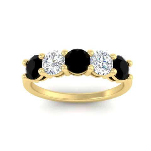 2.50-carat-five-stone-diamond-and-black-diamond-wedding-ring-in-yellow-gold-FDENS141ROBGBLACKANGLE3-2.50CT-NL-YG