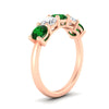 Load image into Gallery viewer, 2.50-carat-five-stone-diamond-and-emerald-wedding-ring-in-rose-gold-FDENS141ROBGEMGRANGLE3-2.50CT-NL-RG