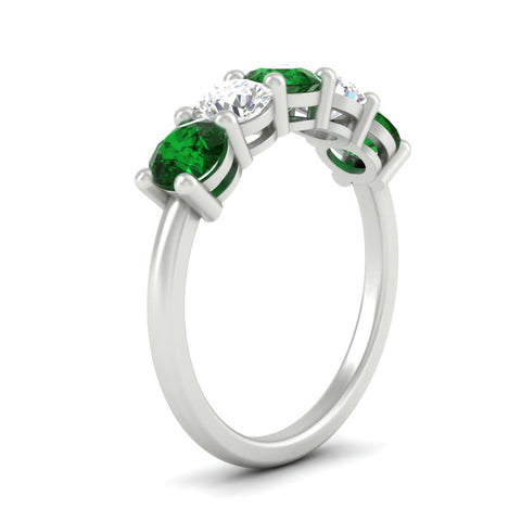 2.50-carat-five-stone-diamond-and-emerald-wedding-ring-in-white-gold-FDENS141ROBGEMGRANGLE3-2.50CT-NL-WG