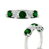 Load image into Gallery viewer, 2.50-carat-five-stone-diamond-and-emerald-wedding-ring-in-white-gold-FDENS141ROBGEMGRANGLE3-2.50CT-NL-WG