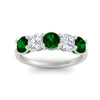 Load image into Gallery viewer, 2.50-carat-five-stone-diamond-and-emerald-wedding-ring-in-white-gold-FDENS141ROBGEMGRANGLE3-2.50CT-NL-WG