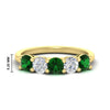 Load image into Gallery viewer, 2.50-carat-five-stone-diamond-and-emerald-wedding-ring-in-yellow-gold-FDENS141ROBGEMGRANGLE3-2.50CT-NL-YG