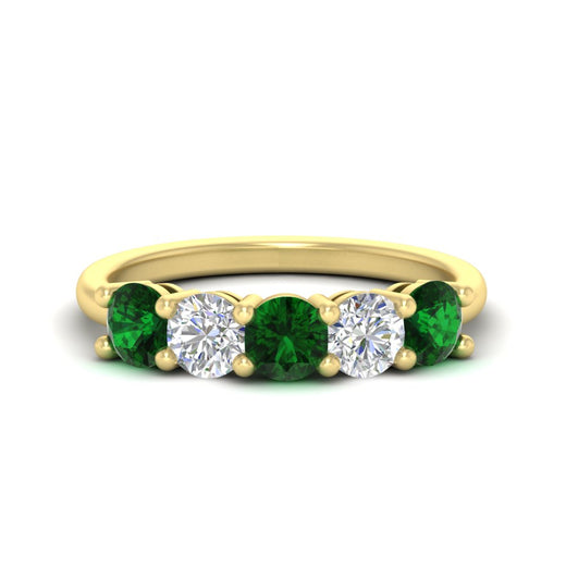 2.50-carat-five-stone-diamond-and-emerald-wedding-ring-in-yellow-gold-FDENS141ROBGEMGRANGLE3-2.50CT-NL-YG
