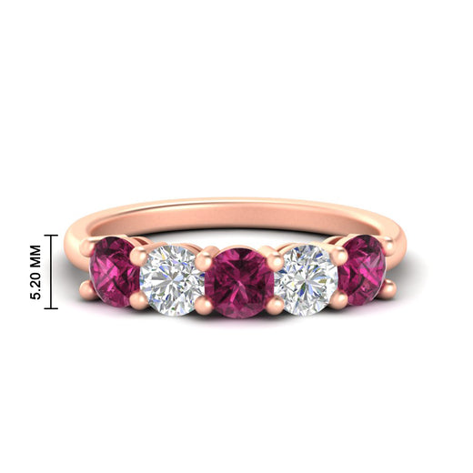 2.50-carat-five-stone-diamond-and-pink-sapphire-wedding-ring-in-rose-gold-FDENS141ROBGSADRPIANGLE3-2.50CT-NL-RG