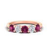 Load image into Gallery viewer, 2.50-carat-five-stone-diamond-and-pink-sapphire-wedding-ring-in-rose-gold-FDENS141ROBGSADRPIANGLE3-2.50CT-NL-RG