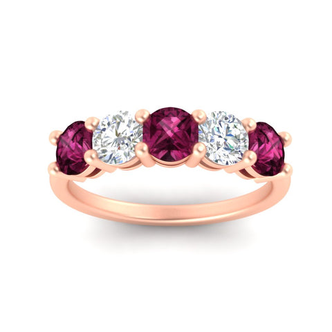 2.50-carat-five-stone-diamond-and-pink-sapphire-wedding-ring-in-rose-gold-FDENS141ROBGSADRPIANGLE3-2.50CT-NL-RG