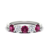 Load image into Gallery viewer, 2.50-carat-five-stone-diamond-and-pink-sapphire-wedding-ring-in-white-gold-FDENS141ROBGSADRPIANGLE3-2.50CT-NL-WG