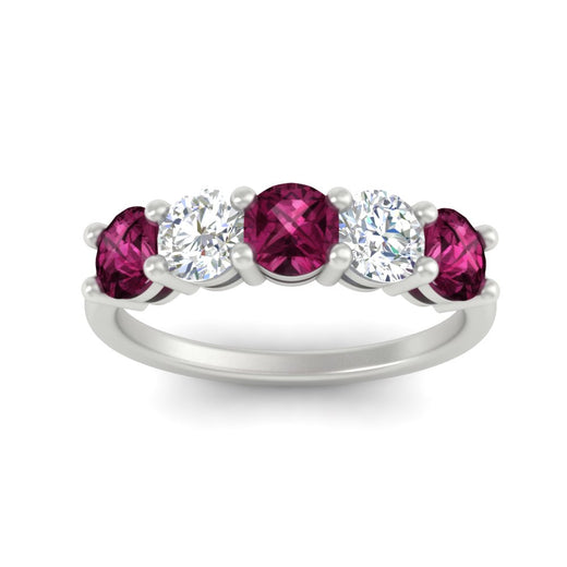 2.50-carat-five-stone-diamond-and-pink-sapphire-wedding-ring-in-white-gold-FDENS141ROBGSADRPIANGLE3-2.50CT-NL-WG