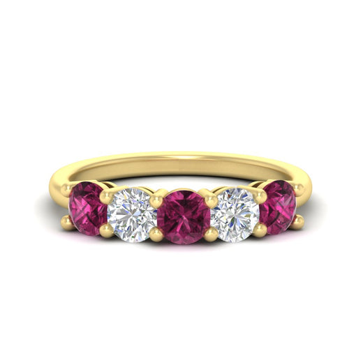 2.50-carat-five-stone-diamond-and-pink-sapphire-wedding-ring-in-yellow-gold-FDENS141ROBGSADRPIANGLE3-2.50CT-NL-YG