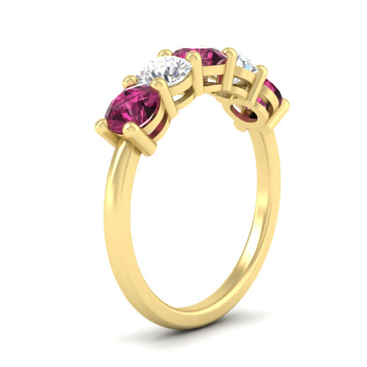 2.50-carat-five-stone-diamond-and-pink-sapphire-wedding-ring-in-yellow-gold-FDENS141ROBGSADRPIANGLE3-2.50CT-NL-YG