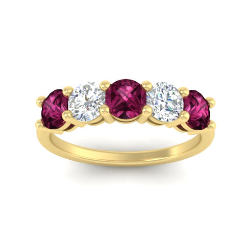 2.50-carat-five-stone-diamond-and-pink-sapphire-wedding-ring-in-yellow-gold-FDENS141ROBGSADRPIANGLE3-2.50CT-NL-YG