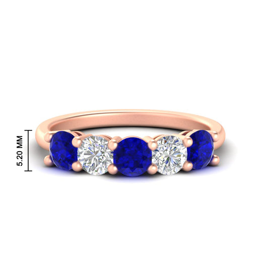 2.50-carat-five-stone-diamond-and-sapphire-wedding-ring-in-rose-gold-FDENS141ROBGSABLANGLE3-2.50CT-NL-RG