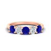Load image into Gallery viewer, 2.50-carat-five-stone-diamond-and-sapphire-wedding-ring-in-rose-gold-FDENS141ROBGSABLANGLE3-2.50CT-NL-RG