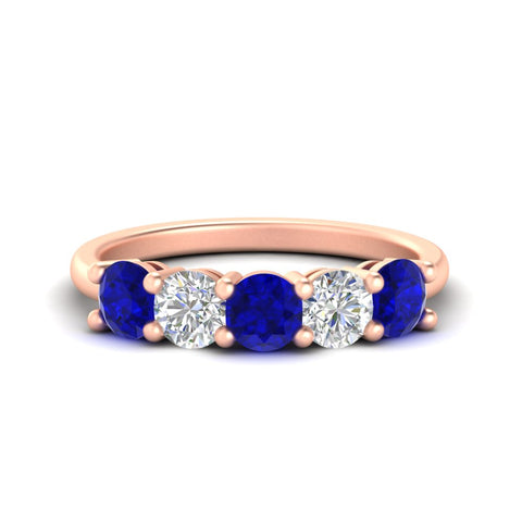 2.50-carat-five-stone-diamond-and-sapphire-wedding-ring-in-rose-gold-FDENS141ROBGSABLANGLE3-2.50CT-NL-RG