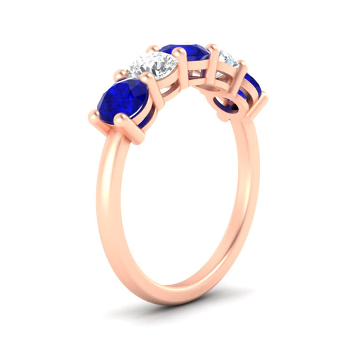 2.50-carat-five-stone-diamond-and-sapphire-wedding-ring-in-rose-gold-FDENS141ROBGSABLANGLE3-2.50CT-NL-RG