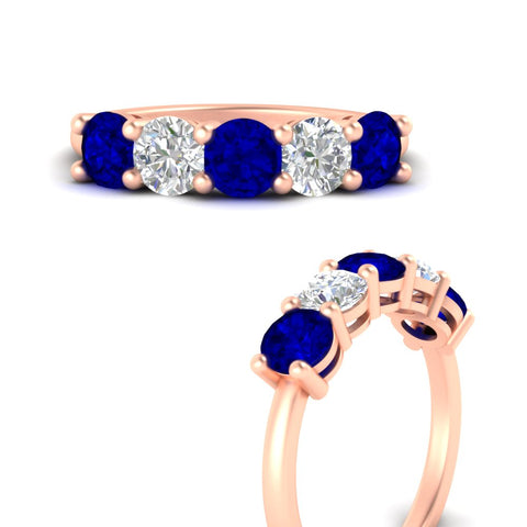 2.50-carat-five-stone-diamond-and-sapphire-wedding-ring-in-rose-gold-FDENS141ROBGSABLANGLE3-2.50CT-NL-RG
