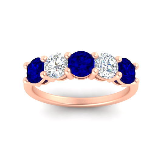 2.50-carat-five-stone-diamond-and-sapphire-wedding-ring-in-rose-gold-FDENS141ROBGSABLANGLE3-2.50CT-NL-RG