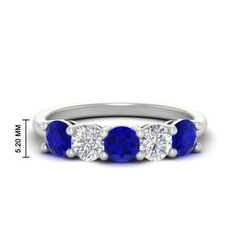 2.50-carat-five-stone-diamond-and-sapphire-wedding-ring-in-white-gold-FDENS141ROBGSABLANGLE3-2.50CT-NL-WG