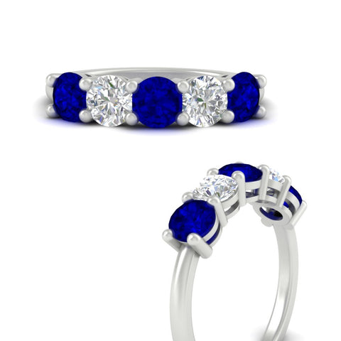 2.50-carat-five-stone-diamond-and-sapphire-wedding-ring-in-white-gold-FDENS141ROBGSABLANGLE3-2.50CT-NL-WG
