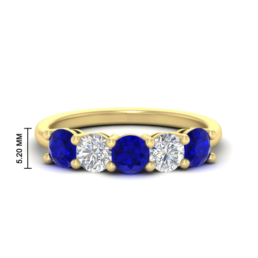 2.50-carat-five-stone-diamond-and-sapphire-wedding-ring-in-yellow-gold-FDENS141ROBGSABLANGLE3-2.50CT-NL-YG
