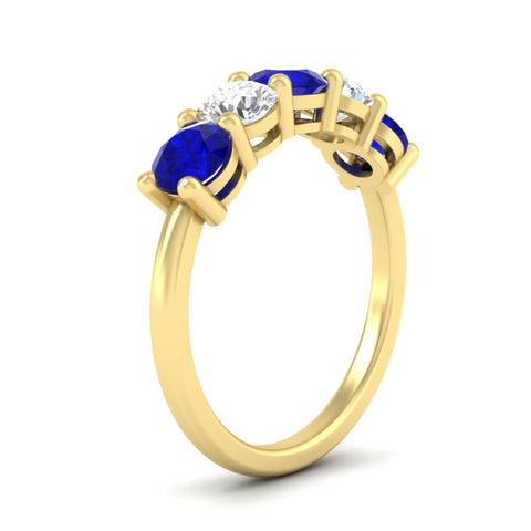 2.50-carat-five-stone-diamond-and-sapphire-wedding-ring-in-yellow-gold-FDENS141ROBGSABLANGLE3-2.50CT-NL-YG
