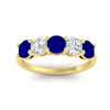 Load image into Gallery viewer, 2.50-carat-five-stone-diamond-and-sapphire-wedding-ring-in-yellow-gold-FDENS141ROBGSABLANGLE3-2.50CT-NL-YG