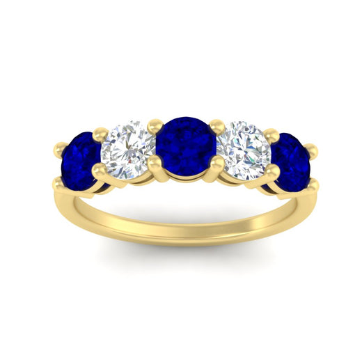 2.50-carat-five-stone-diamond-and-sapphire-wedding-ring-in-yellow-gold-FDENS141ROBGSABLANGLE3-2.50CT-NL-YG
