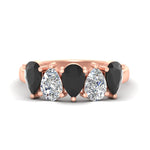Load image into Gallery viewer, 2.50-carat-five-stone-pear-wedding-black-diamond-band-in-rose-gold-fdwb8008peblacksleep-2.50ct-nl-rg.jpg