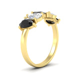 Load image into Gallery viewer, 2.50-carat-five-stone-pear-wedding-black-diamond-band-in-yellow-gold-fdwb8008peblackangle2-2.50ct-nl-yg.jpg