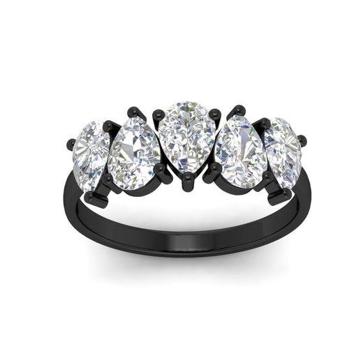 2.50-carat-five-stone-pear-wedding-diamond-band-in-black-gold-fdwb8008peangle5-2.50ct-nl-bg