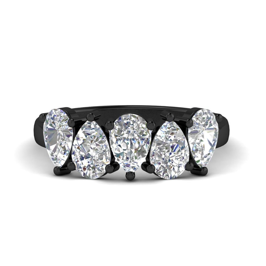 2.50 Carat Five Stone Pear Diamond Anniversary Ring