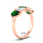 Load image into Gallery viewer, 2.50-carat-five-stone-pear-wedding-emerald-band-in-rose-gold-fdwb8008pegemgrangle2-2.50ct-nl-rg-hw.jpg