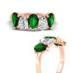 Load image into Gallery viewer, 2.50-carat-five-stone-pear-wedding-emerald-band-in-rose-gold-fdwb8008pegemgrangle3-2.50ct-nl-rg.jpg
