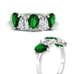 Load image into Gallery viewer, 2.50-carat-five-stone-pear-wedding-emerald-band-in-white-gold-fdwb8008pegemgrangle3-2.50ct-nl-wg.jpg