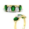 Load image into Gallery viewer, 2.50-carat-five-stone-pear-wedding-emerald-band-in-yellow-gold-fdwb8008pegemgrangle3-2.50ct-nl-yg.jpg