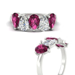 Load image into Gallery viewer, 2.50-carat-five-stone-pear-wedding-pink-sapphire-band-in-white-gold-fdwb8008pegsadrpiangle3-2.50ct-nl-wg.jpg