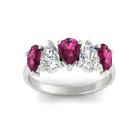 Load image into Gallery viewer, 2.50-carat-five-stone-pear-wedding-pink-sapphire-band-in-white-gold-fdwb8008pegsadrpiangle5-2.50ct-nl-wg.jpg