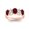 Load image into Gallery viewer, 2.50-carat-five-stone-pear-wedding-ruby-band-in-rose-gold-fdwb8008pegrudrangle5-2.50ct-nl-rg.jpg