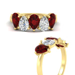 Load image into Gallery viewer, 2.50-carat-five-stone-pear-wedding-ruby-band-in-yellow-gold-fdwb8008pegrudrangle3-2.50ct-nl-yg.jpg