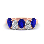 Load image into Gallery viewer, 2.50-carat-five-stone-pear-wedding-sapphire-band-in-rose-gold-fdwb8008pegsablsleep-2.50ct-nl-rg.jpg