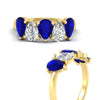 Load image into Gallery viewer, 2.50-carat-five-stone-pear-wedding-sapphire-band-in-yellow-gold-fdwb8008pegsablangle3-2.50ct-nl-yg.jpg
