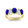 Load image into Gallery viewer, 2.50-carat-five-stone-pear-wedding-sapphire-band-in-yellow-gold-fdwb8008pegsablangle5-2.50ct-nl-yg.jpg