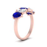 Load image into Gallery viewer, 2.50-carat-five-stone-wedding-band-blue-sapphire-teardrop-rose-gold-FD8294B-0.50CTGSABLANGLE3-NL-RG
