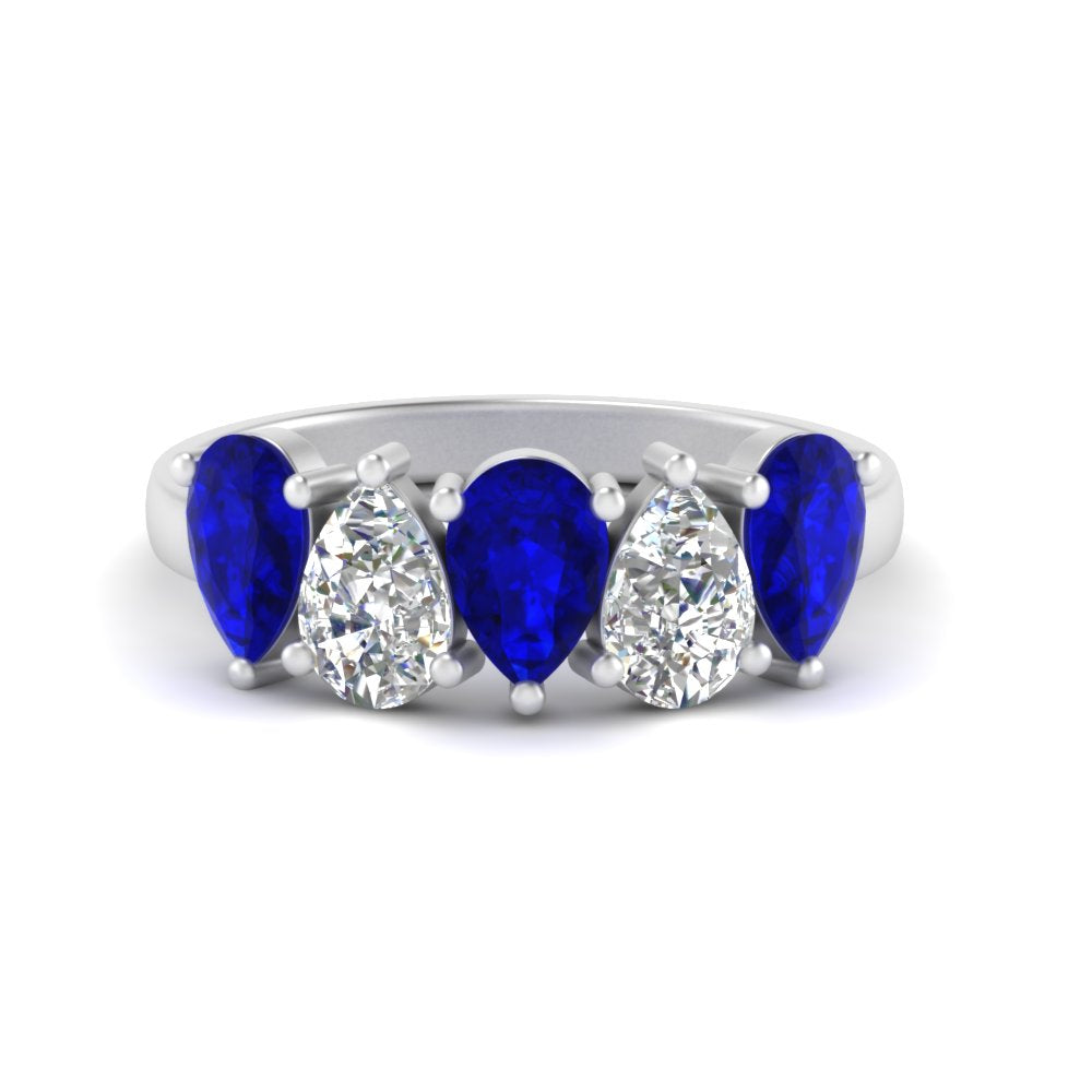 2.50-carat-five-stone-wedding-band-blue-sapphire-teardrop-white-gold-FD8294B-0.50CTGSABLANGLE3-NL-WG