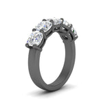 Load image into Gallery viewer, 2.50-carat-five-stone-wedding-band-cushion-cut-in-black-gold-FD8008CUB-2.5CT-NL-BG.jpg