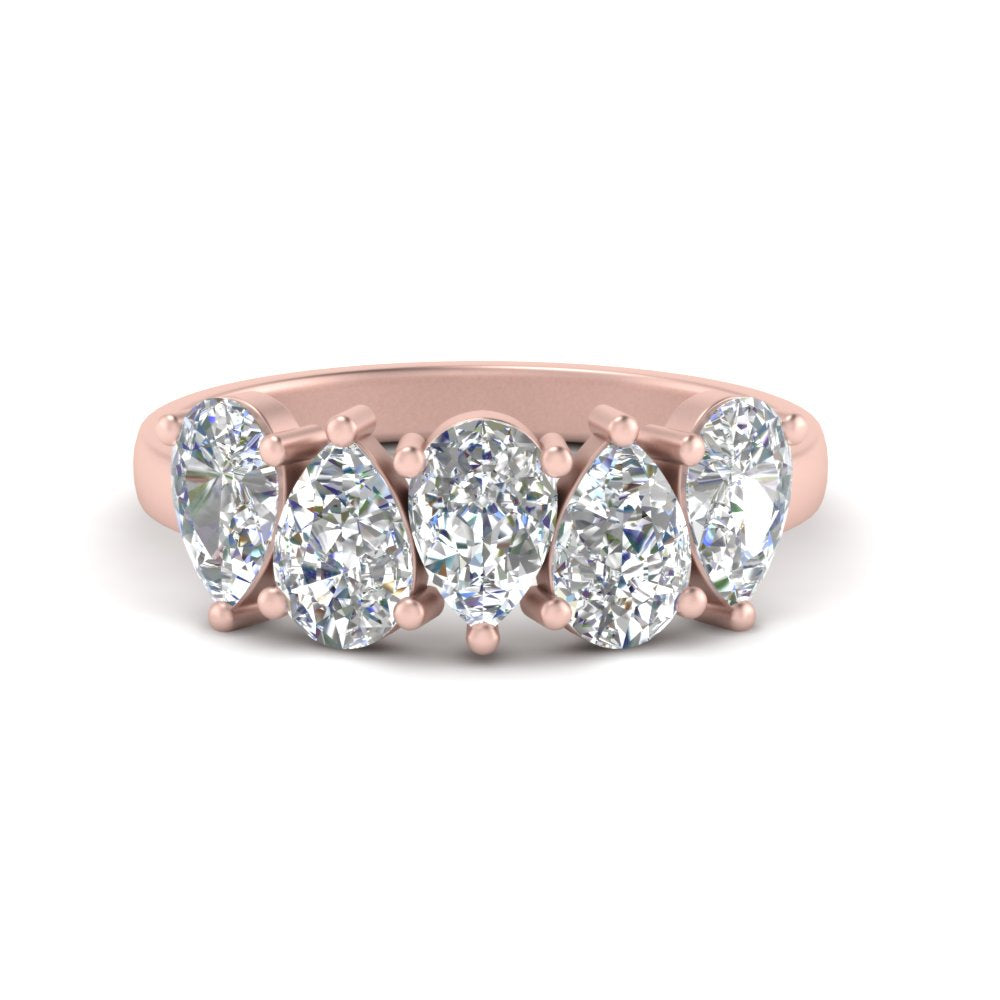 2.50-carat-five-stone-wedding-band-diamond-teardrop-rose-gold-FD8294B-0.50CTANGLE3-NL-RG